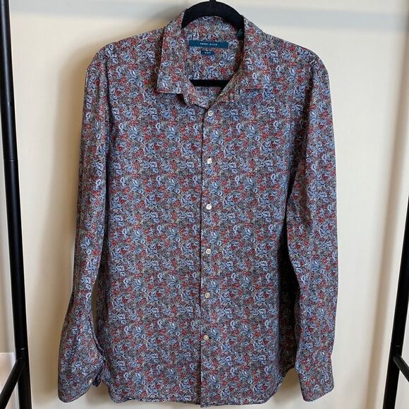 Perry Ellis Other - Perry Ellis slim fit floral pattern stretch cotton button down shirt size XL